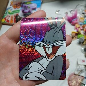 vintage 1994 Looney Tunes prism vending sticker card Buggs Bunny